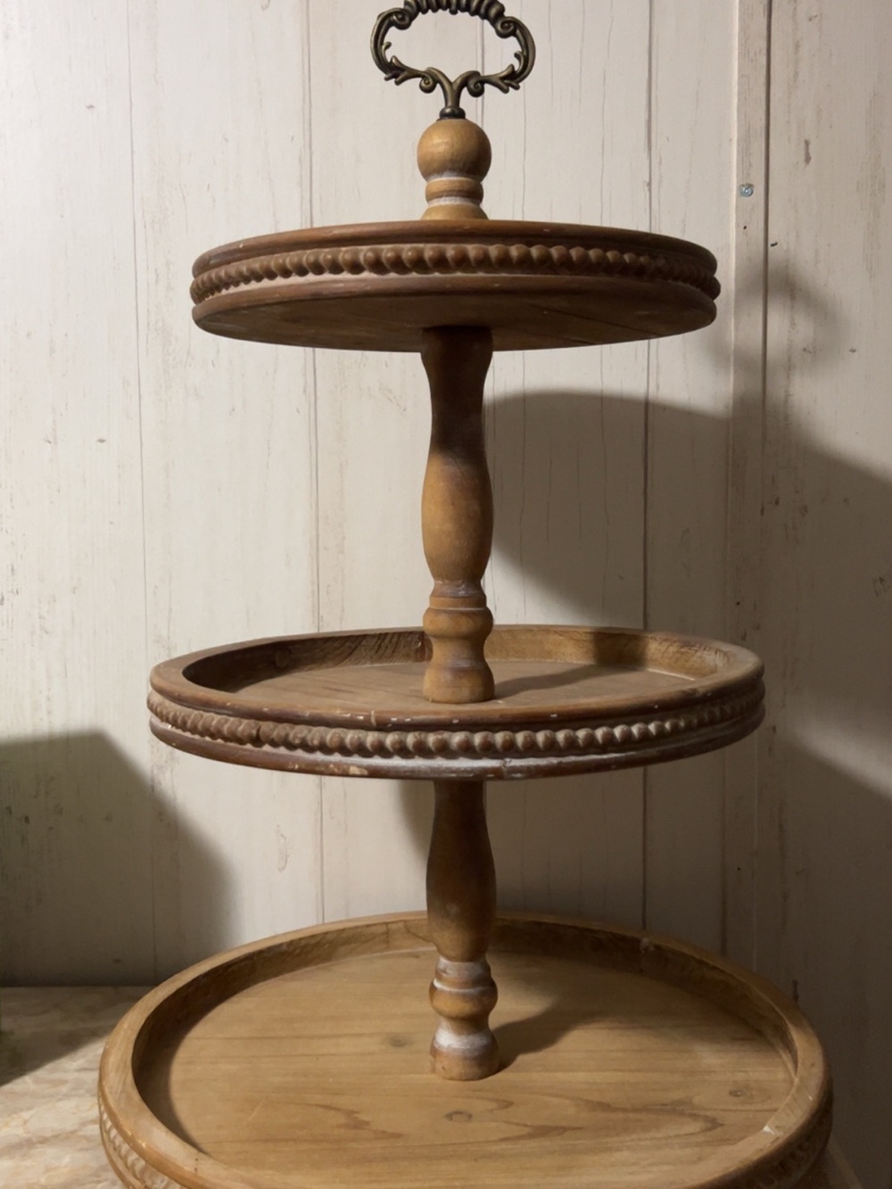 Wooden 3-Tier Serving Stand - Brown